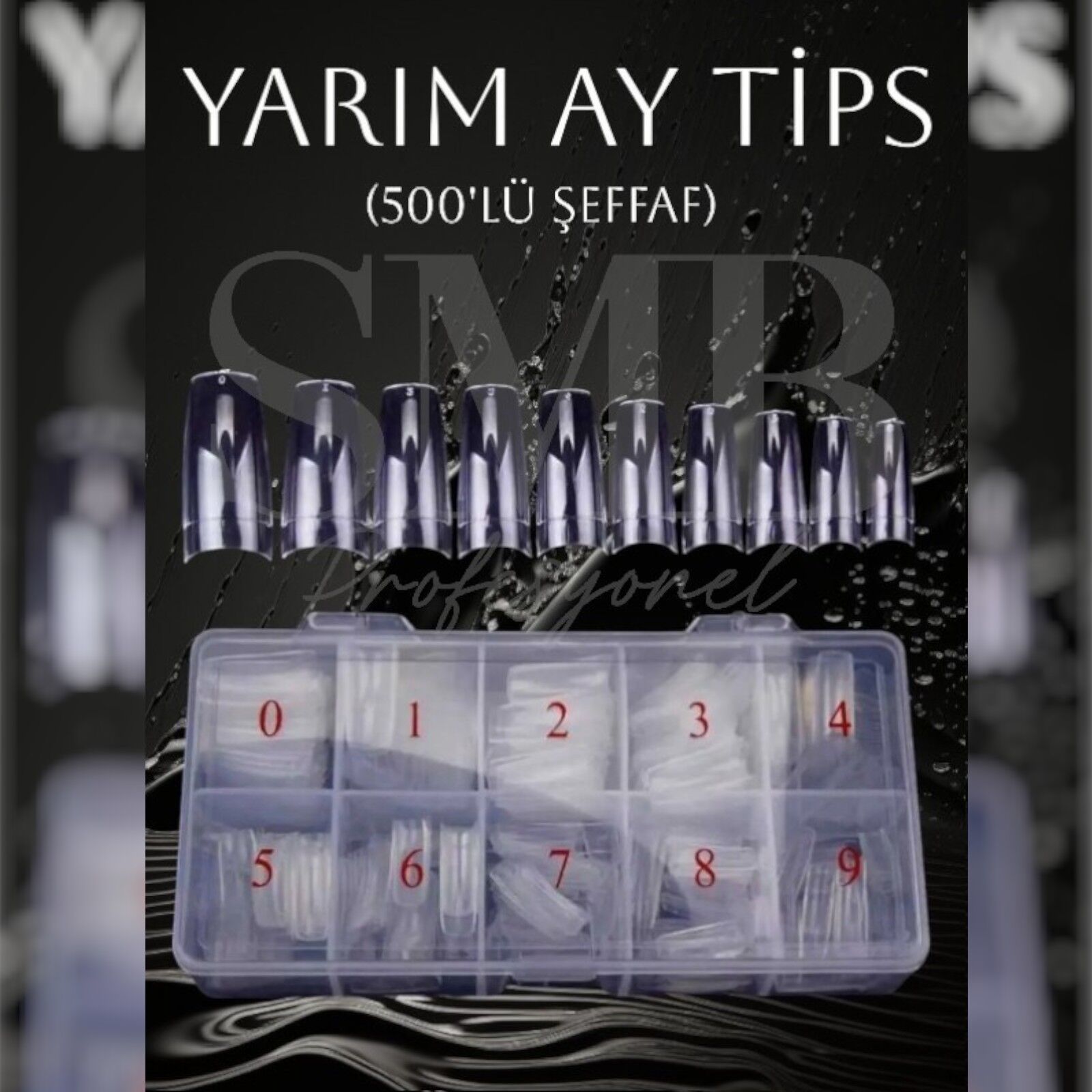 YARIM AY PROTEZ TİPS - ŞEFFAF - 500 LÜ