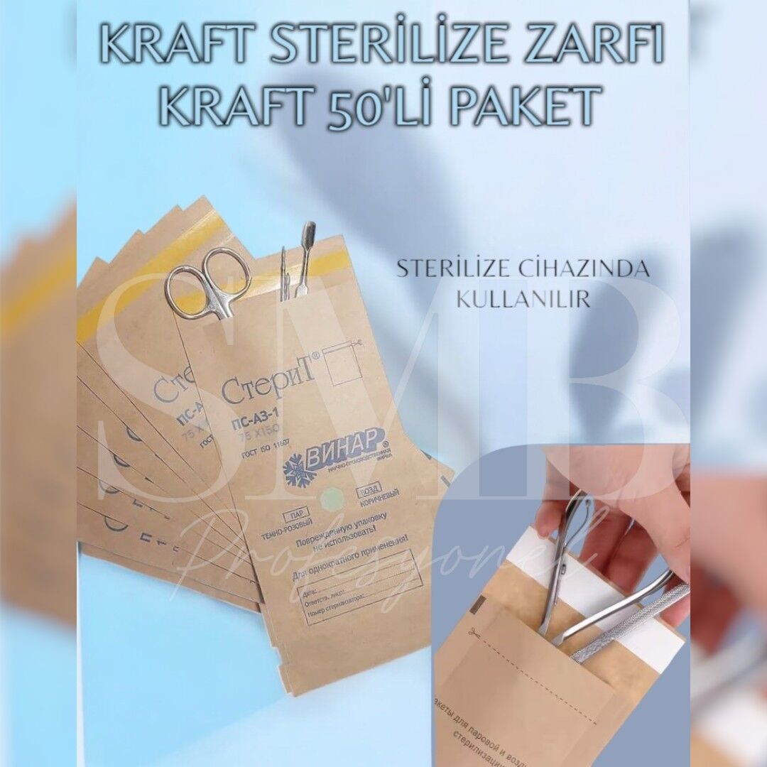 KRAFT STERİLİZE ZARFI - 50 Lİ PAKET