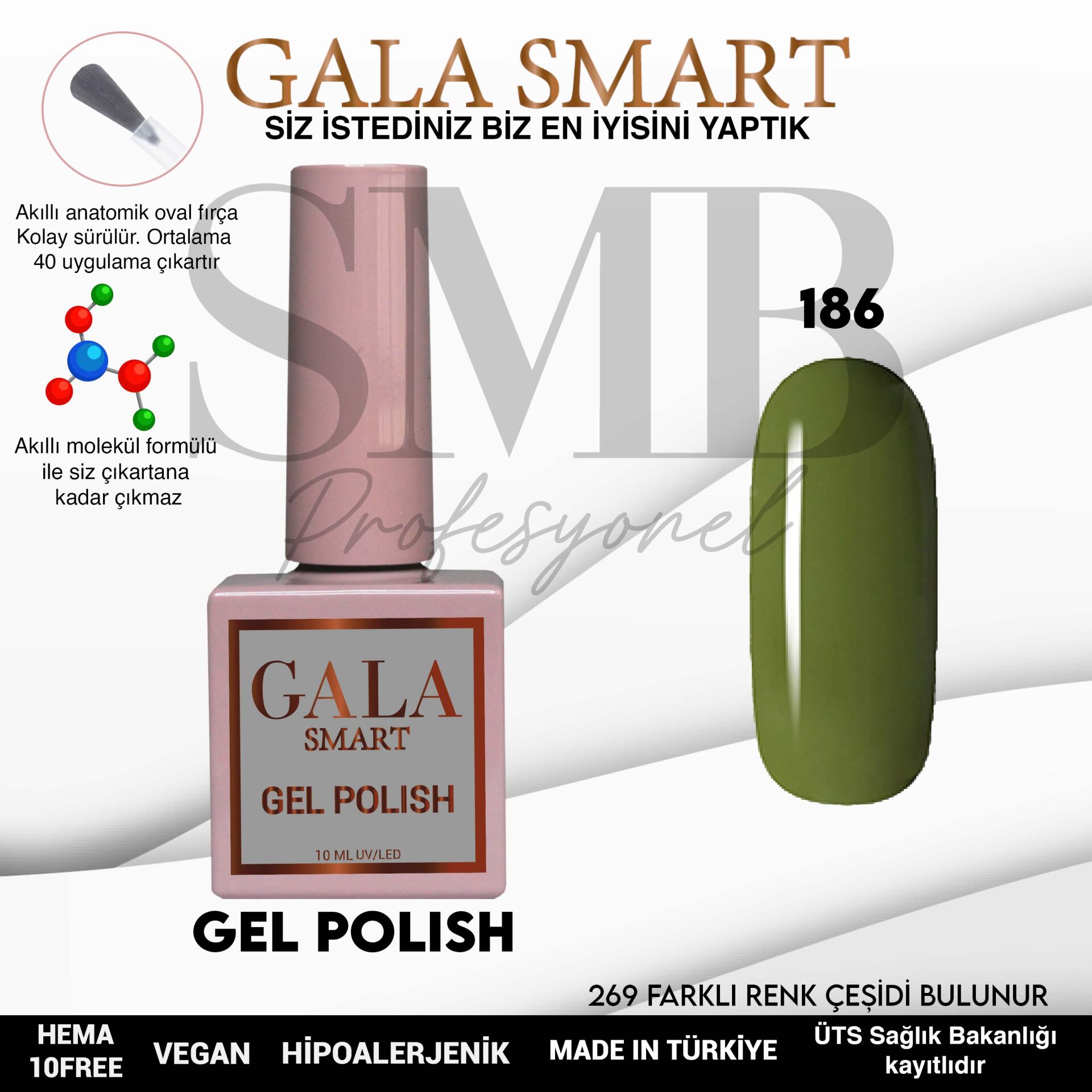 GALA SMART CLASSİC KALICI OJE 10 mle NO:186