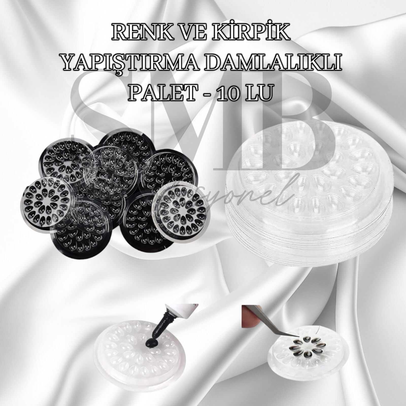 KİRPİK YAPIŞTIRMA DAMLALIKLI PALET - 10 LU
