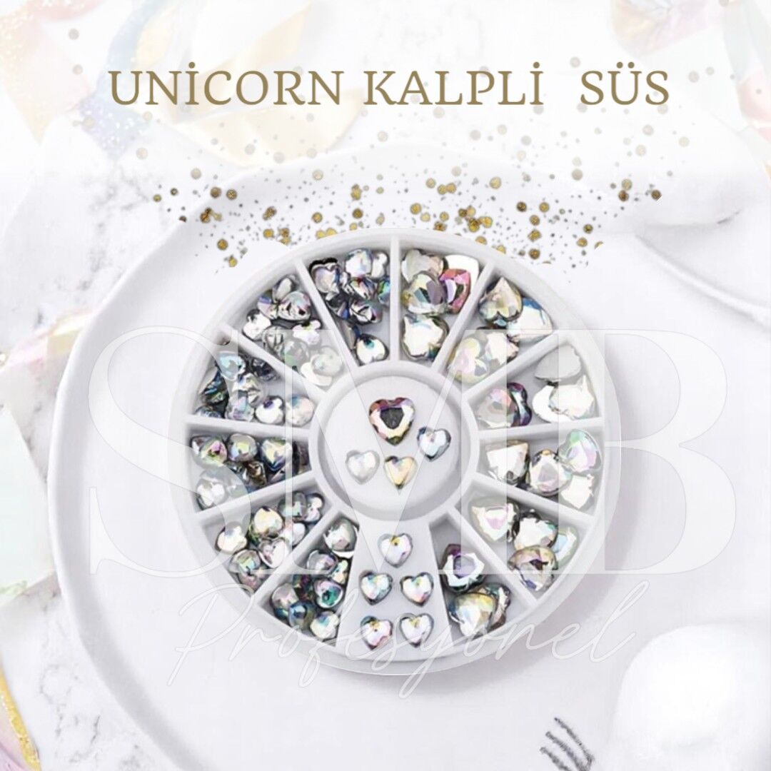 UNİCORN KALPLİ BONCUK SÜS