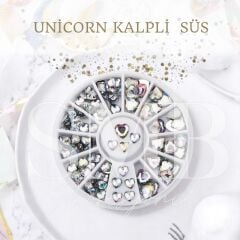 UNİCORN KALPLİ BONCUK SÜS