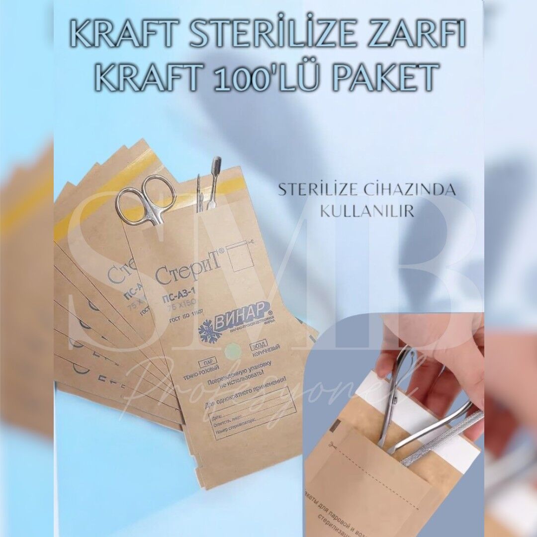 KRAFT STERİLİZE ZARFI - 100 LÜ PAKET