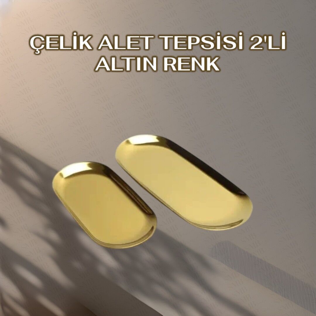 ÇELİK ALET TEPSİSİ 2 Lİ - ALTIN RENK