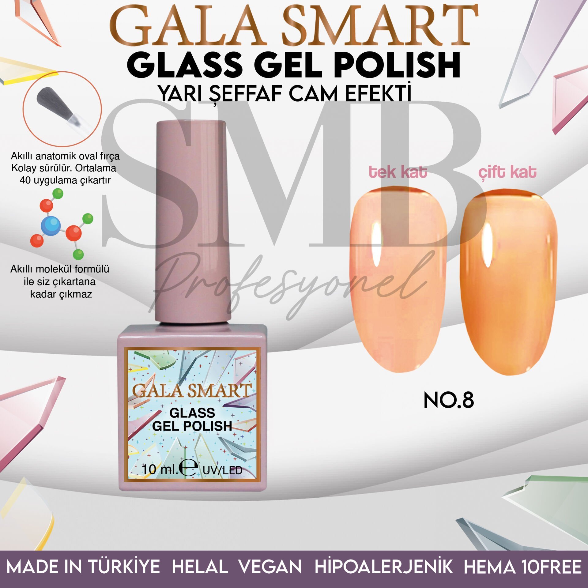 GALA SMART GLASS KALICI OJE 10 mle NO:08