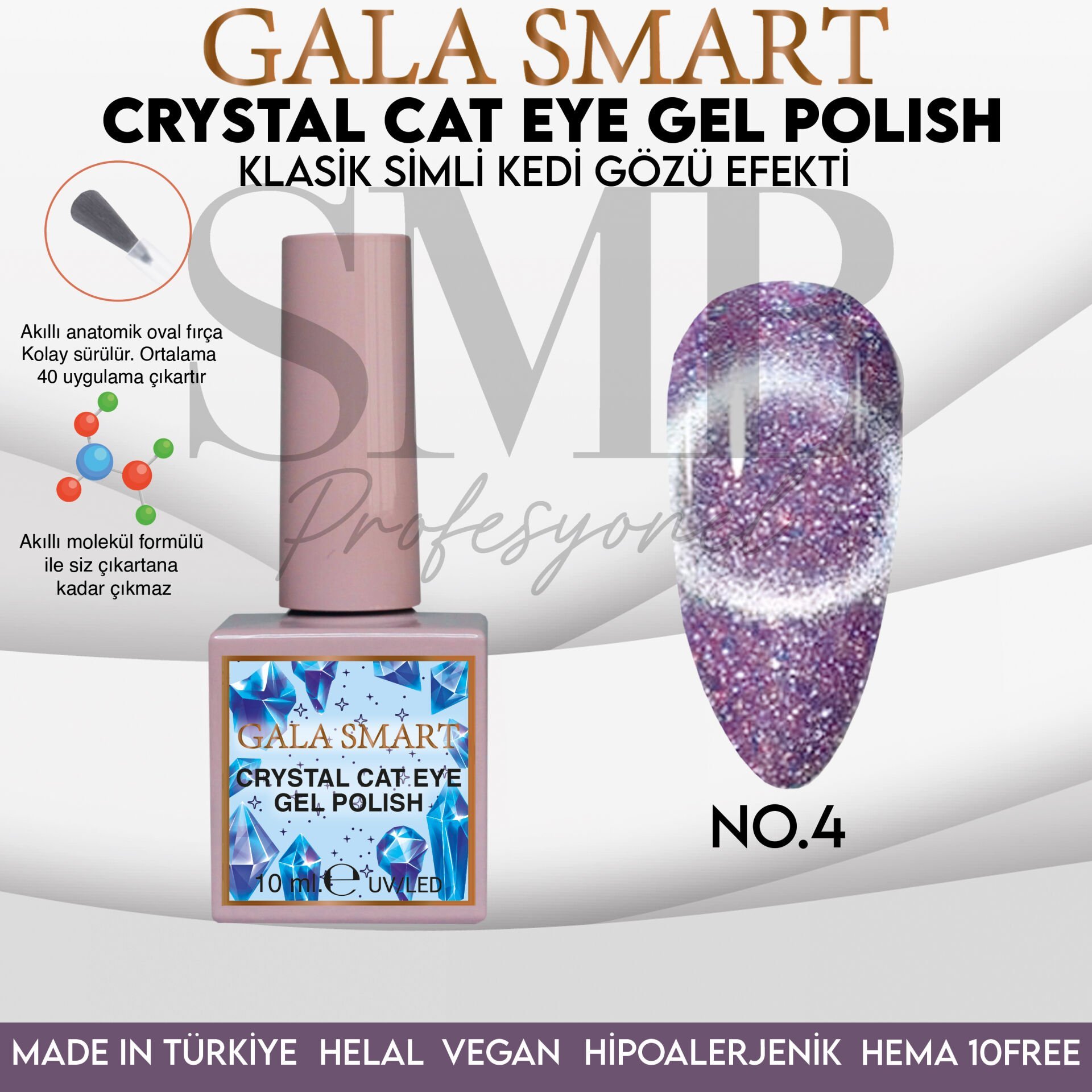 CRYSTAL CAT EYE GEL POLISH 10 ML NO:04