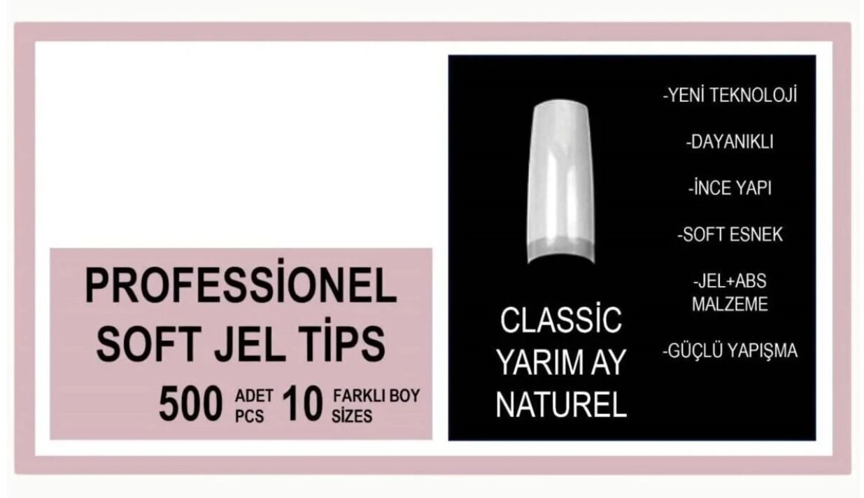 YARIM AY PROTEZ TİPS - NATURAL - 500 LÜ